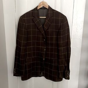 Polo Ralph Lauren Polo II Dark Brown Windowpane Sport Coat 40R